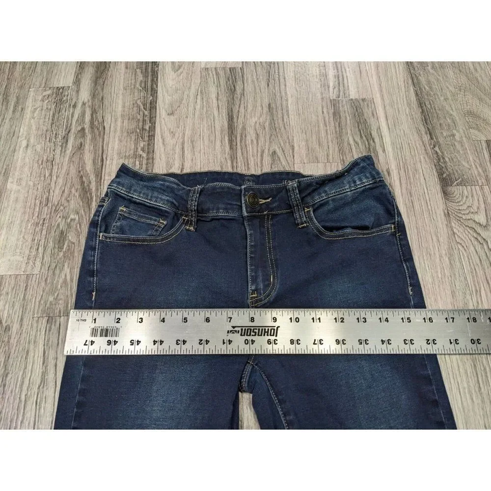 SO‎ Juniors Size 7 Skinny Embroidered Pockets Denim Blue Jeans Jeggings